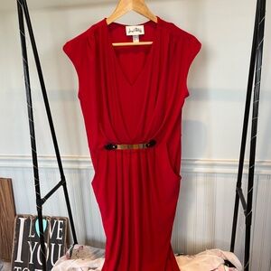 Joseph Ribkoff Red Formal Capped Sleeve Dress Size 10 C007